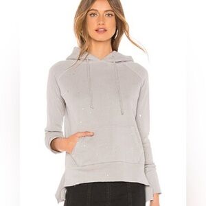 Frank and Eileen Tee Lab distressed splatter paint grey pullover hoodie Small